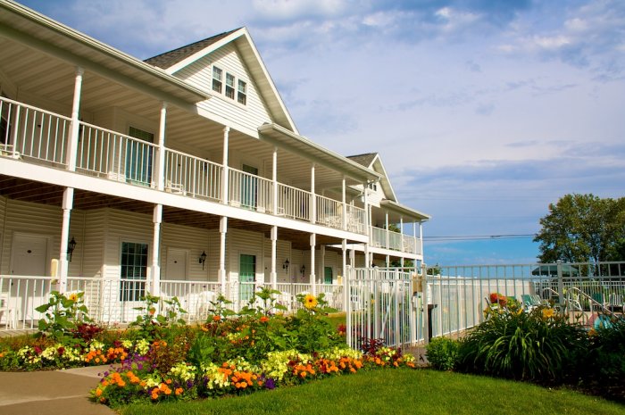 Bay Breeze Resort with Colorful Flowers
