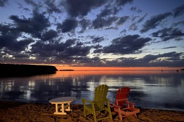 Sunset Beach with Chairs