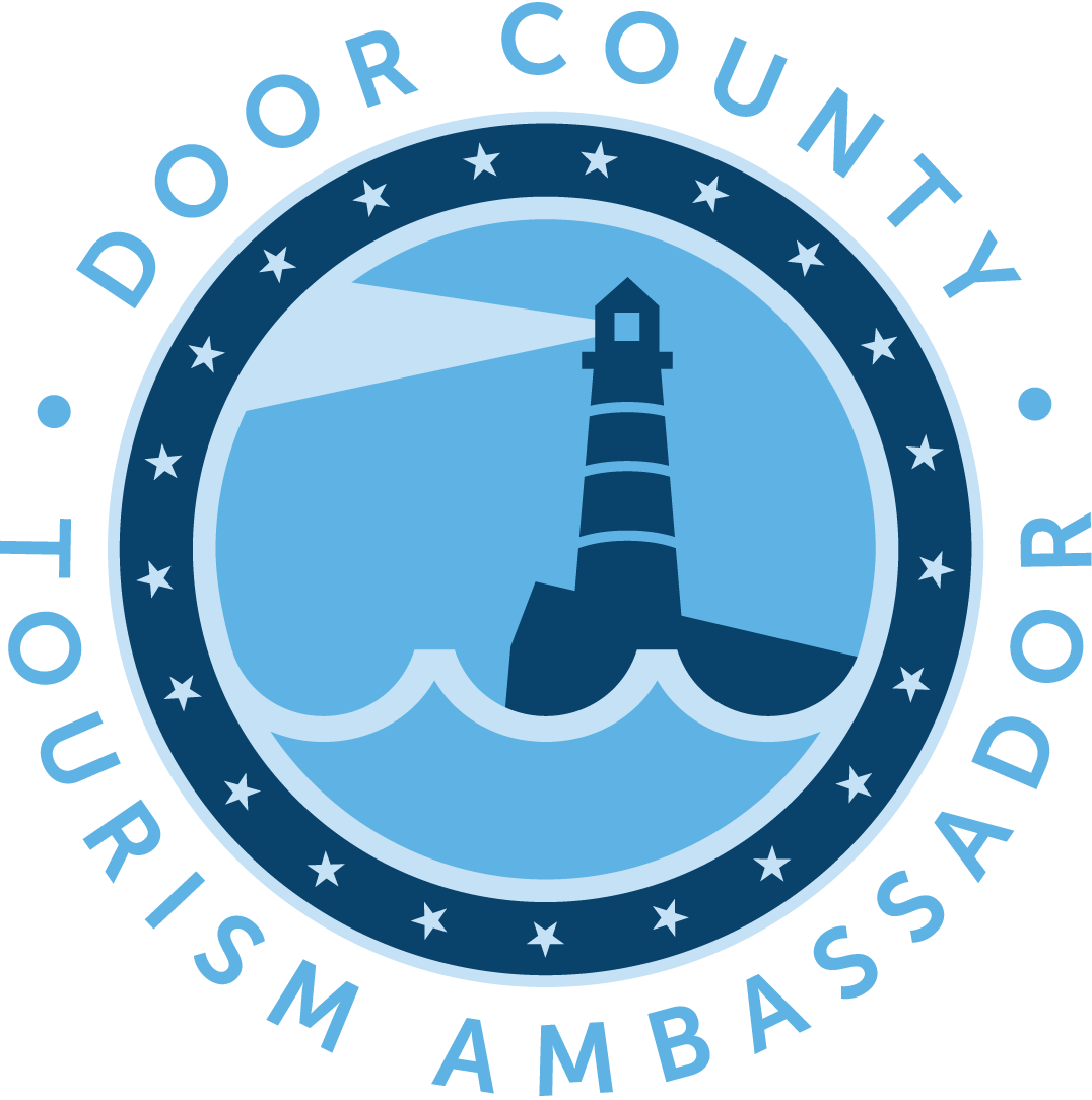Door County Tourism Logo Blue with Lighthouse